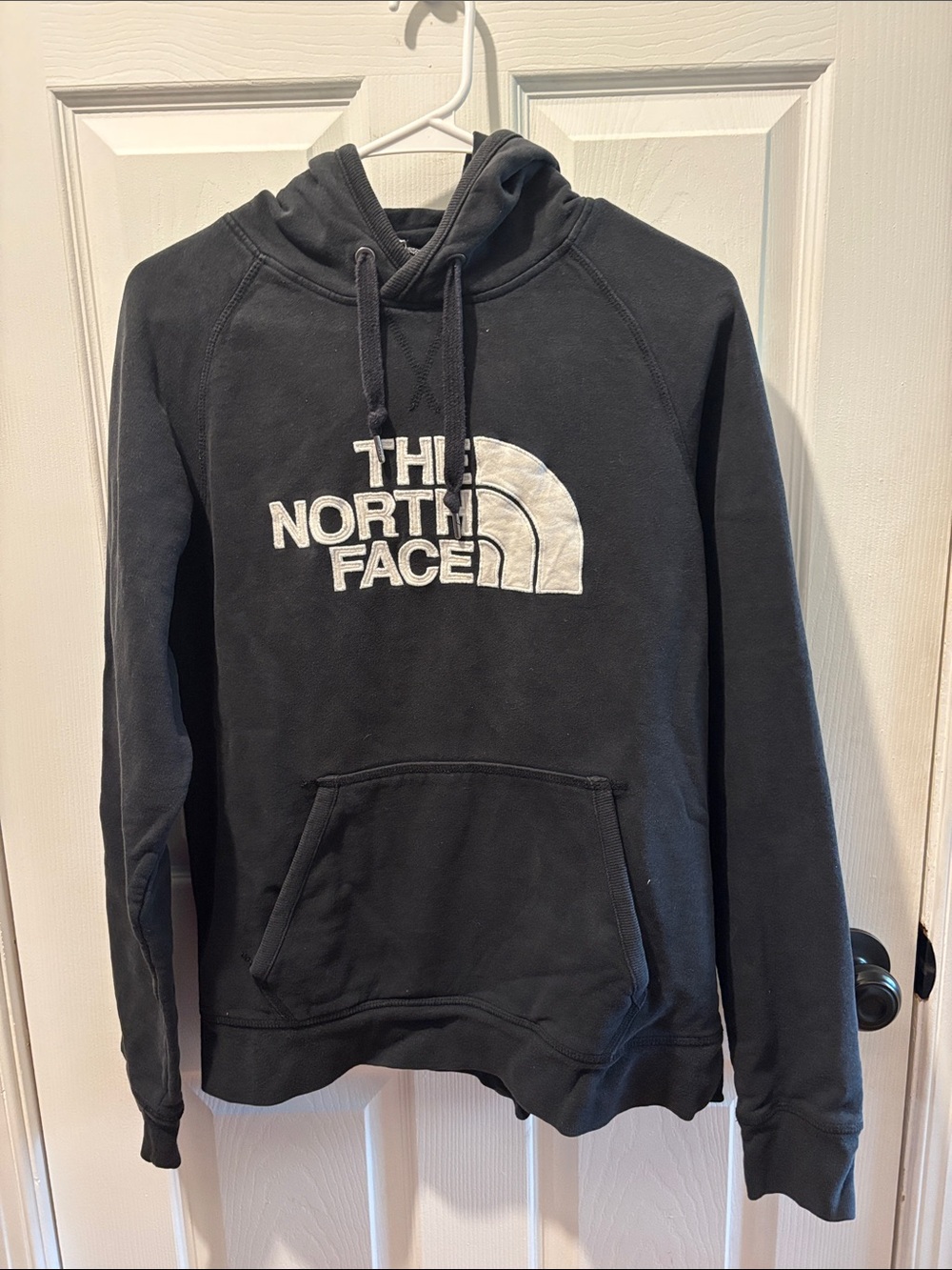The North Face Men's Black Pullover Hoodie with White Logo